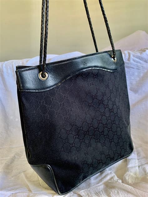 vintage black gucci handbag|authentic vintage gucci bag.